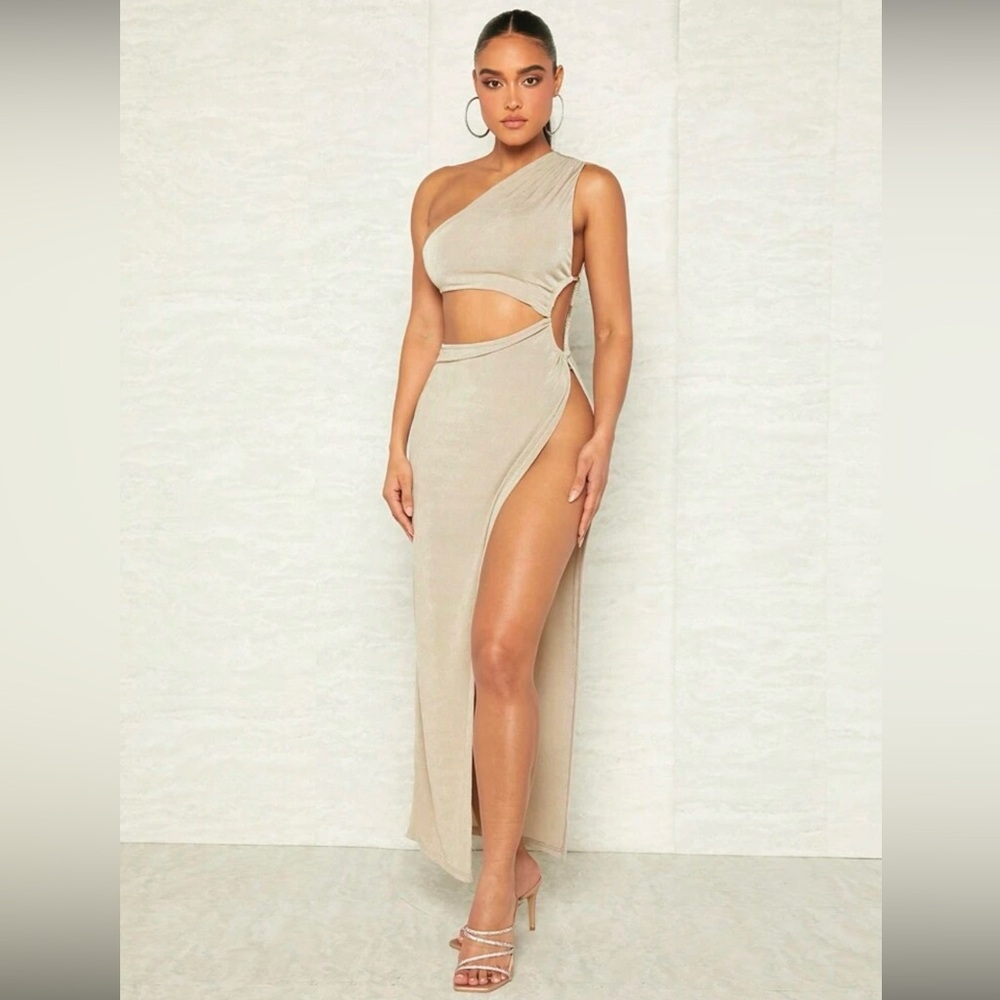 Elegant Beige Women's Dress